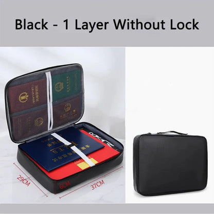 Secure Travel File Bag with Zipper Pocket Organizer