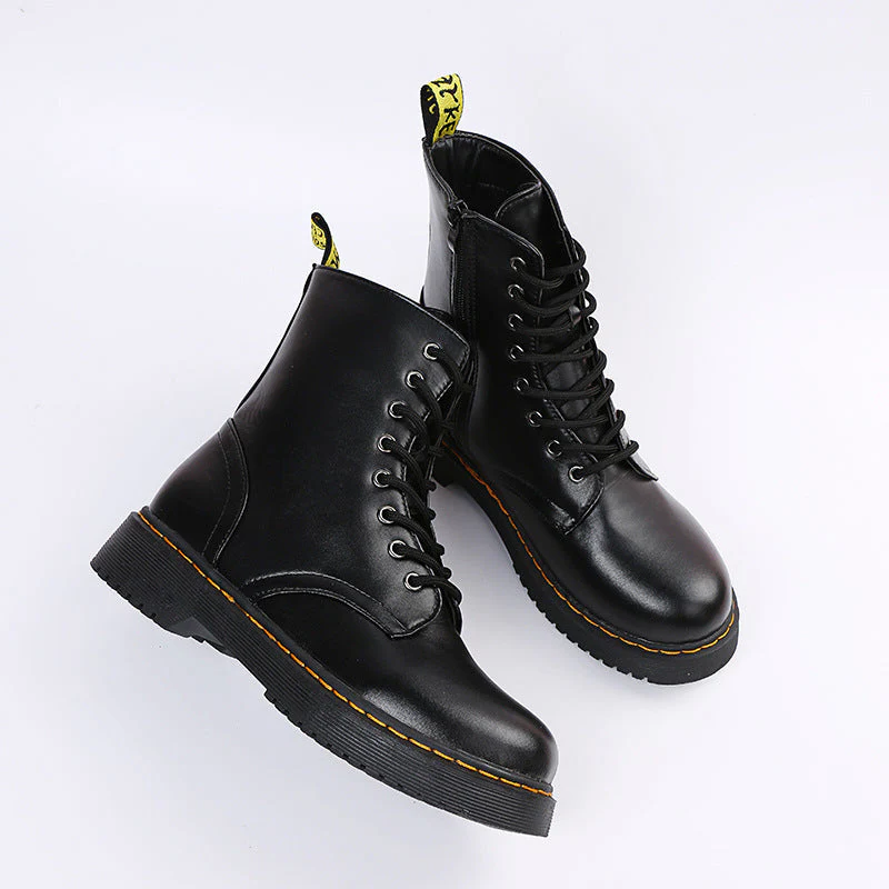 Lace Up Zipper Ankle Boots