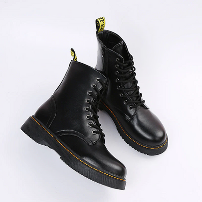 Lace Up Zipper Ankle Boots
