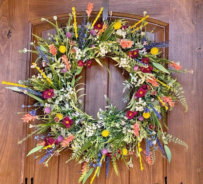 Natural Floral Grapevine Welcome Wreath - Halri