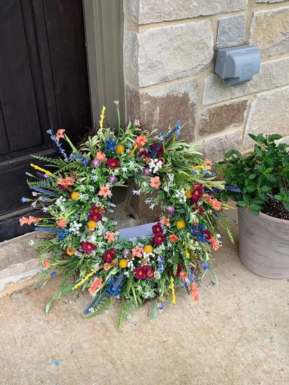 Beautiful Spring Floral Wreath for Home Entrance
