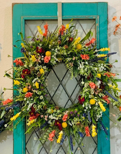 Beautiful Spring Floral Wreath for Home Entrance