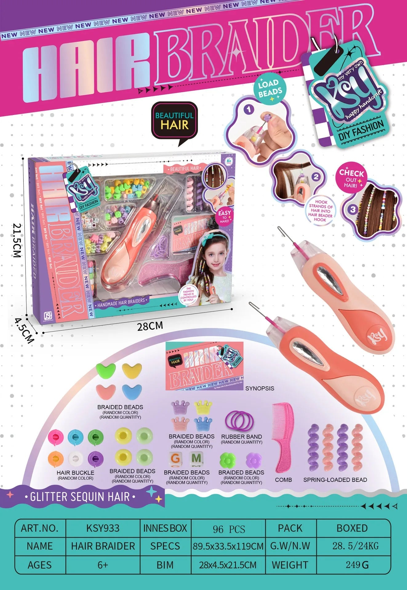 Easy Hair Braider Kit for Girls with Beads - Halri