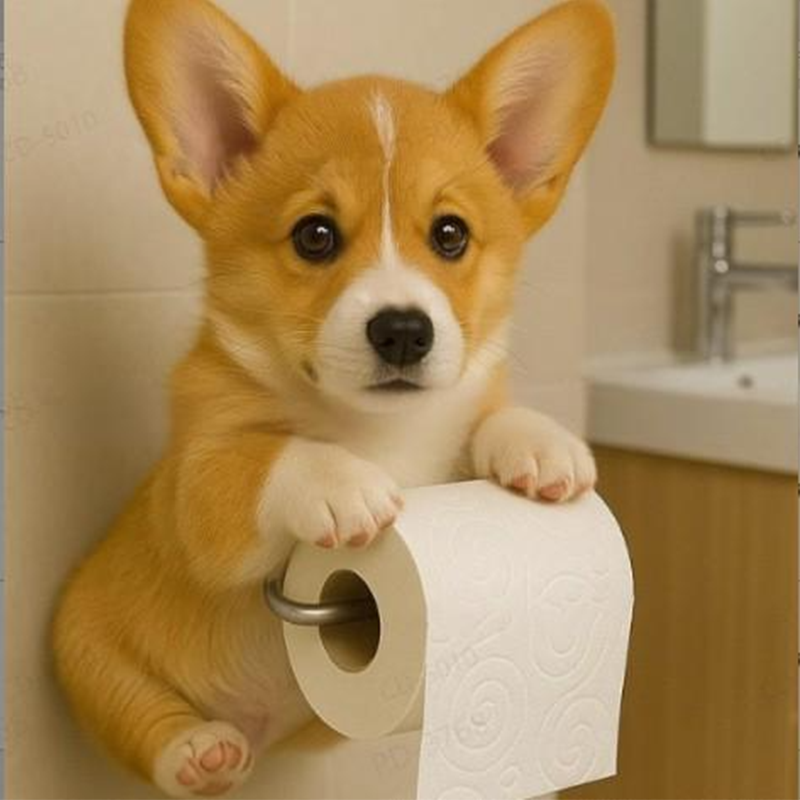 Fun Dog Paper Holder for Bathroom Decoration