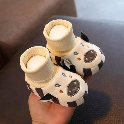 Cozy Kids Slippers with Grip Soles and Fun Animal Faces