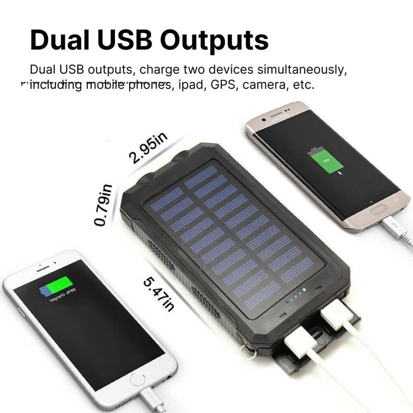 High Capacity Solar Portable Power Bank Waterproof Charger