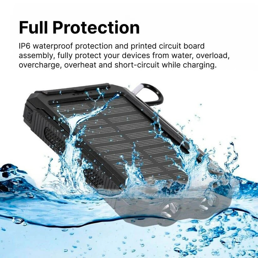 High Capacity Solar Portable Power Bank Waterproof Charger