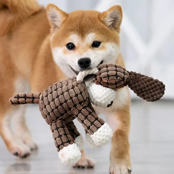 Durable Fun Plush Dog Toy with Squeaker