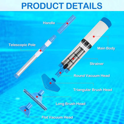 Portable Wireless Pool Vacuum Cleaner Kit