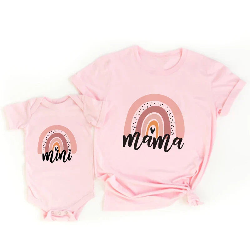 Colorful Mommy & Me Rainbow Tee Set