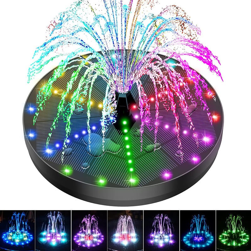 Bright Outdoor Fountain with 60 LED Lights - Halri