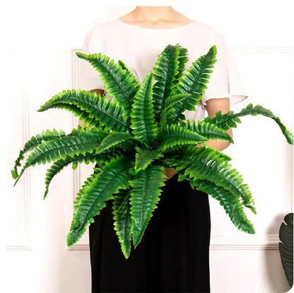 Durable Fake Boston Fern - Realistic Hanging Greenery Plant