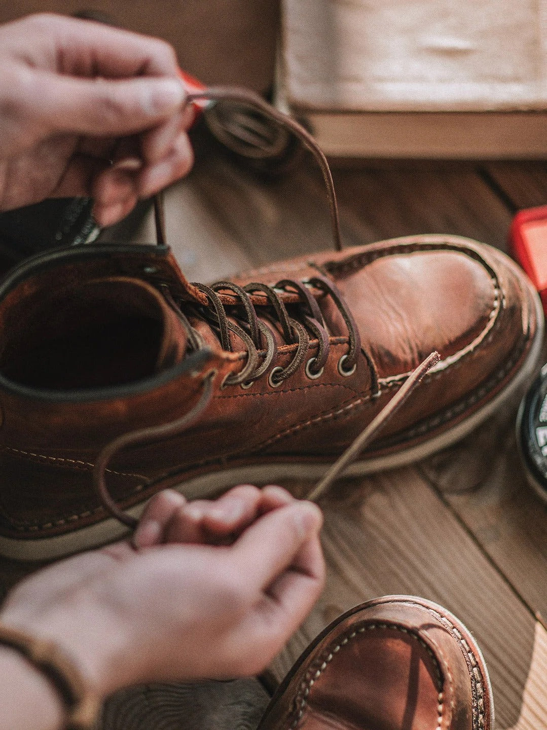 Men's Premium Leather Lace Up Work Boots
