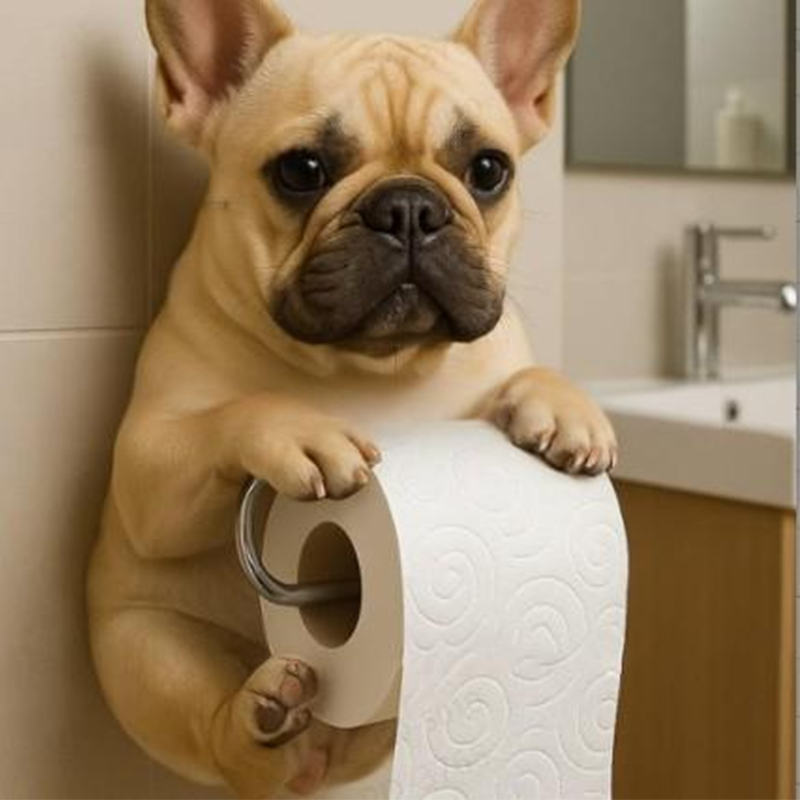Fun Dog Paper Holder for Bathroom Decoration