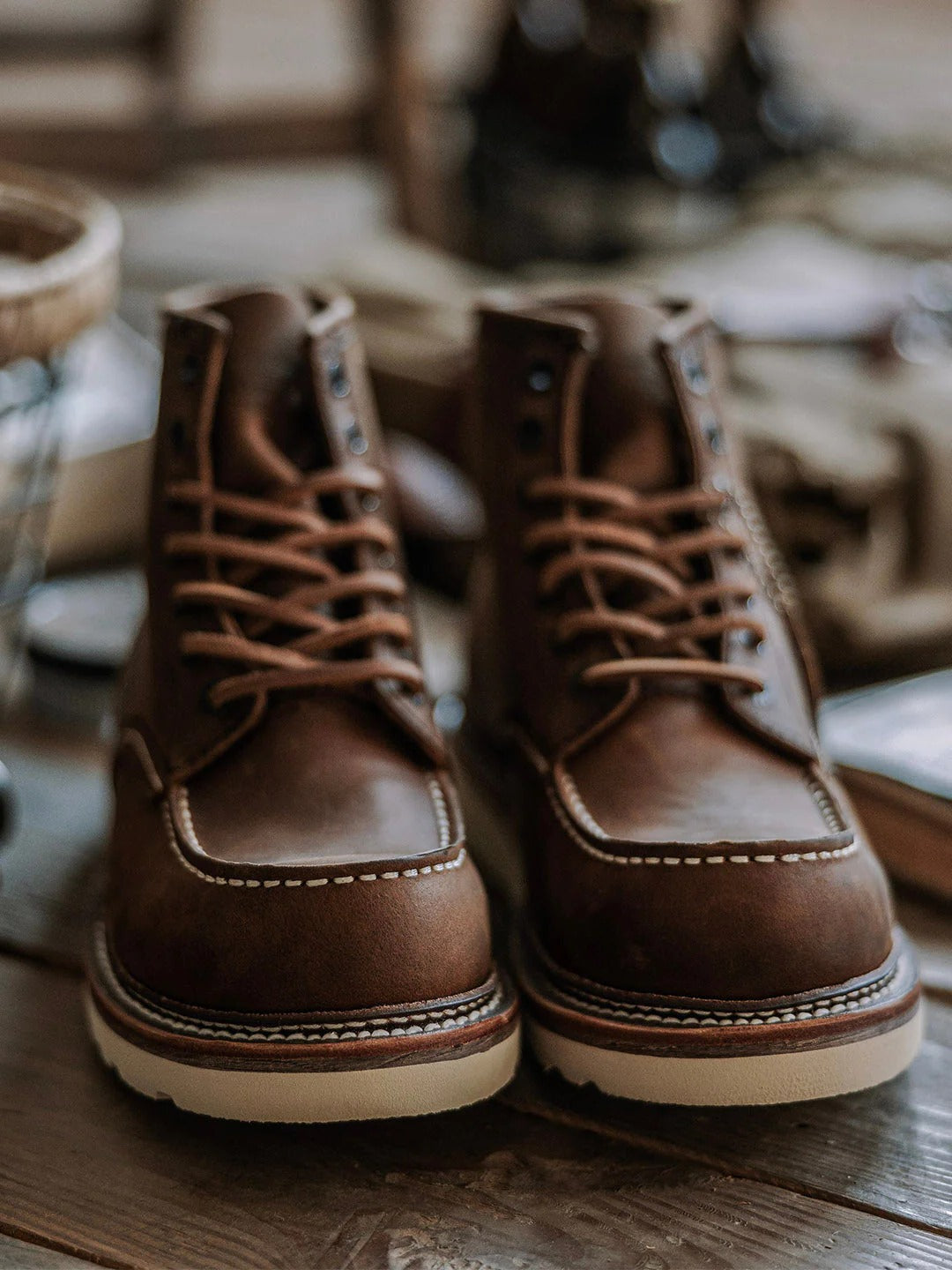 Men's Premium Leather Lace Up Work Boots
