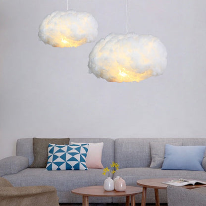 Airy White Cotton Pendant Light for Warm Glow - Halri