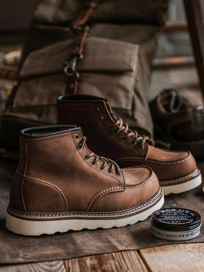 Men's Premium Leather Lace Up Work Boots