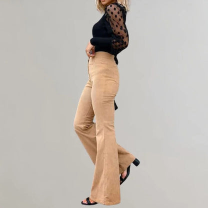 Fashionable Wide Leg Corduroy Pants