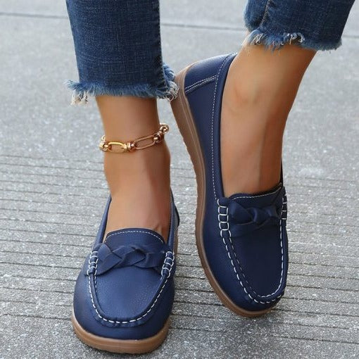 Comfortable Genuine Leather Slip On Loafers Shoes - Halri