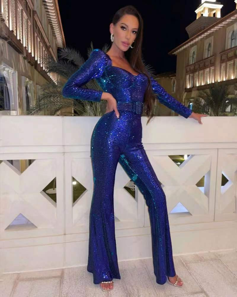 Glittery Full-Length Jumpsuit - Befez