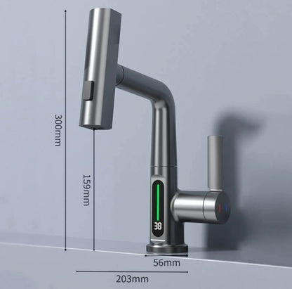 Flexible 360° Rotating Faucet with LED Temp Display