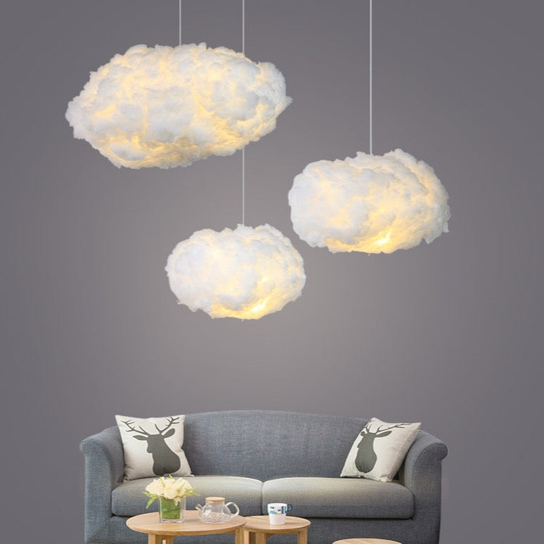 Airy White Cotton Pendant Light for Warm Glow