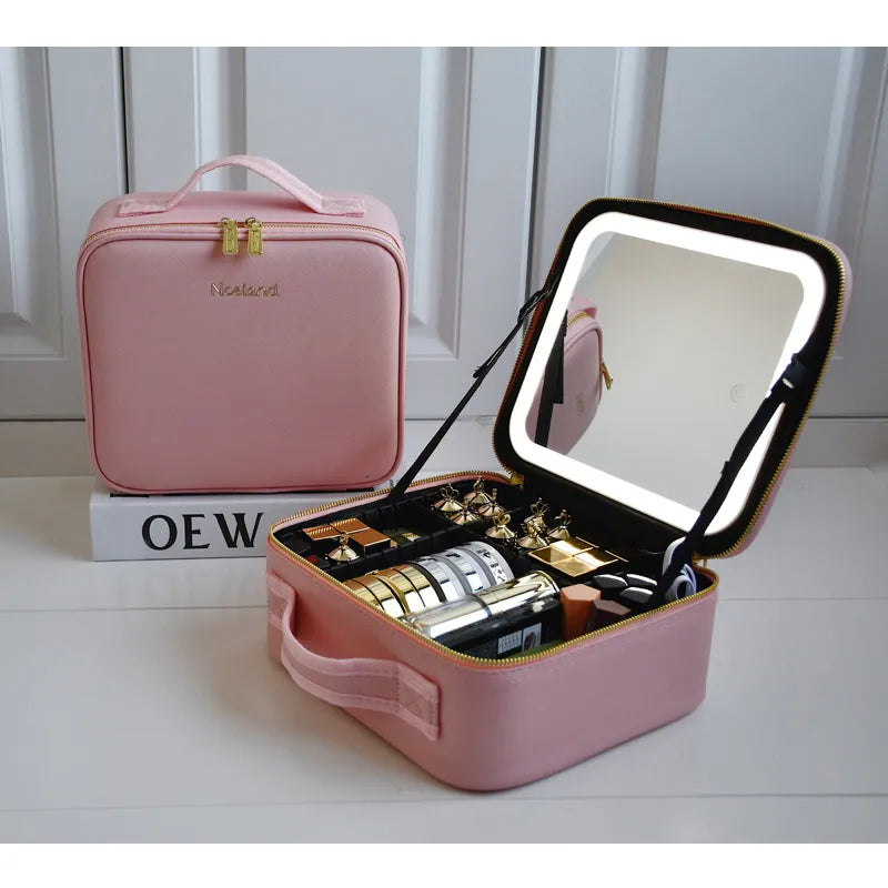 Makeup Bag with Built-in Mirror - Halri