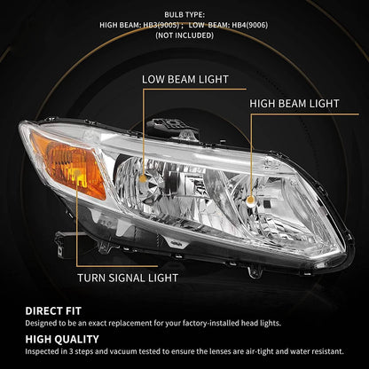 Genuine Honda Civic Headlights Assembly Pair