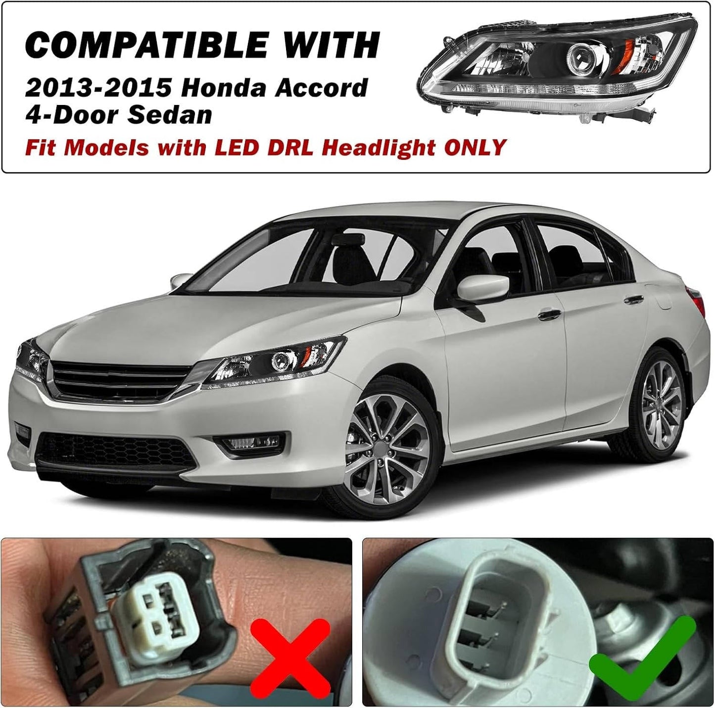 OEM Style Halogen Headlights for Honda Accord Sedan