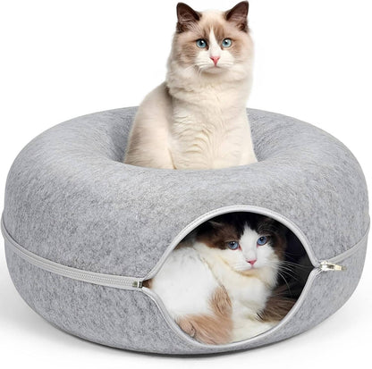 Plush Cat Donut Bed