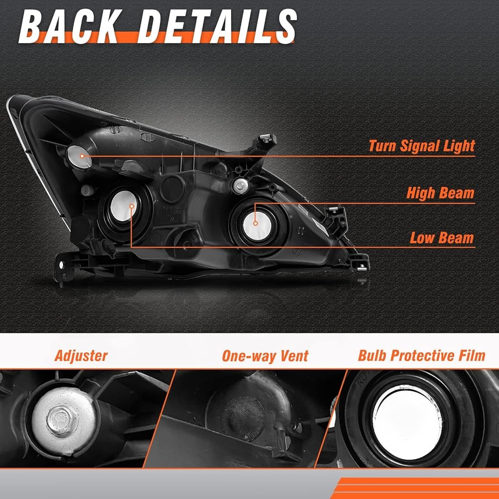 Chrome Honda Accord Headlights 03-07 2/4 Door Pair