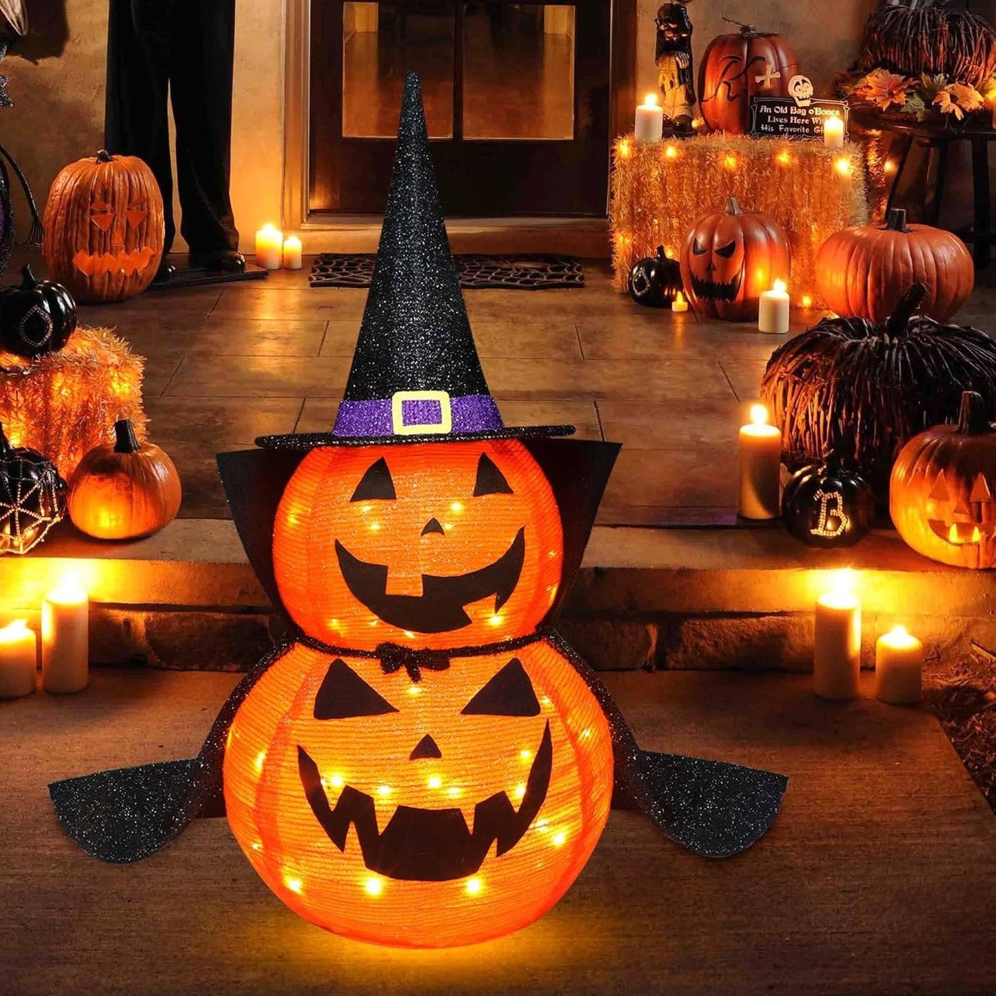 2 Pack 3ft LED Pumpkin Yard Decor Lights - Halri