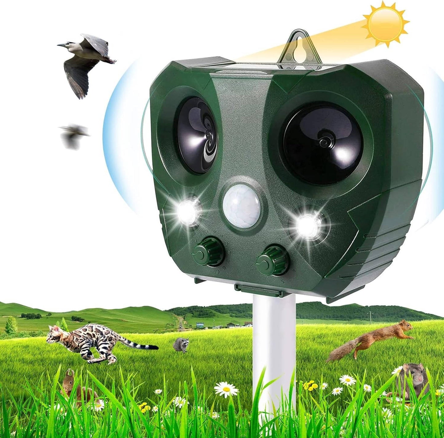 Outdoor Ultrasonic Bird Repeller Pest Control Device - Halri