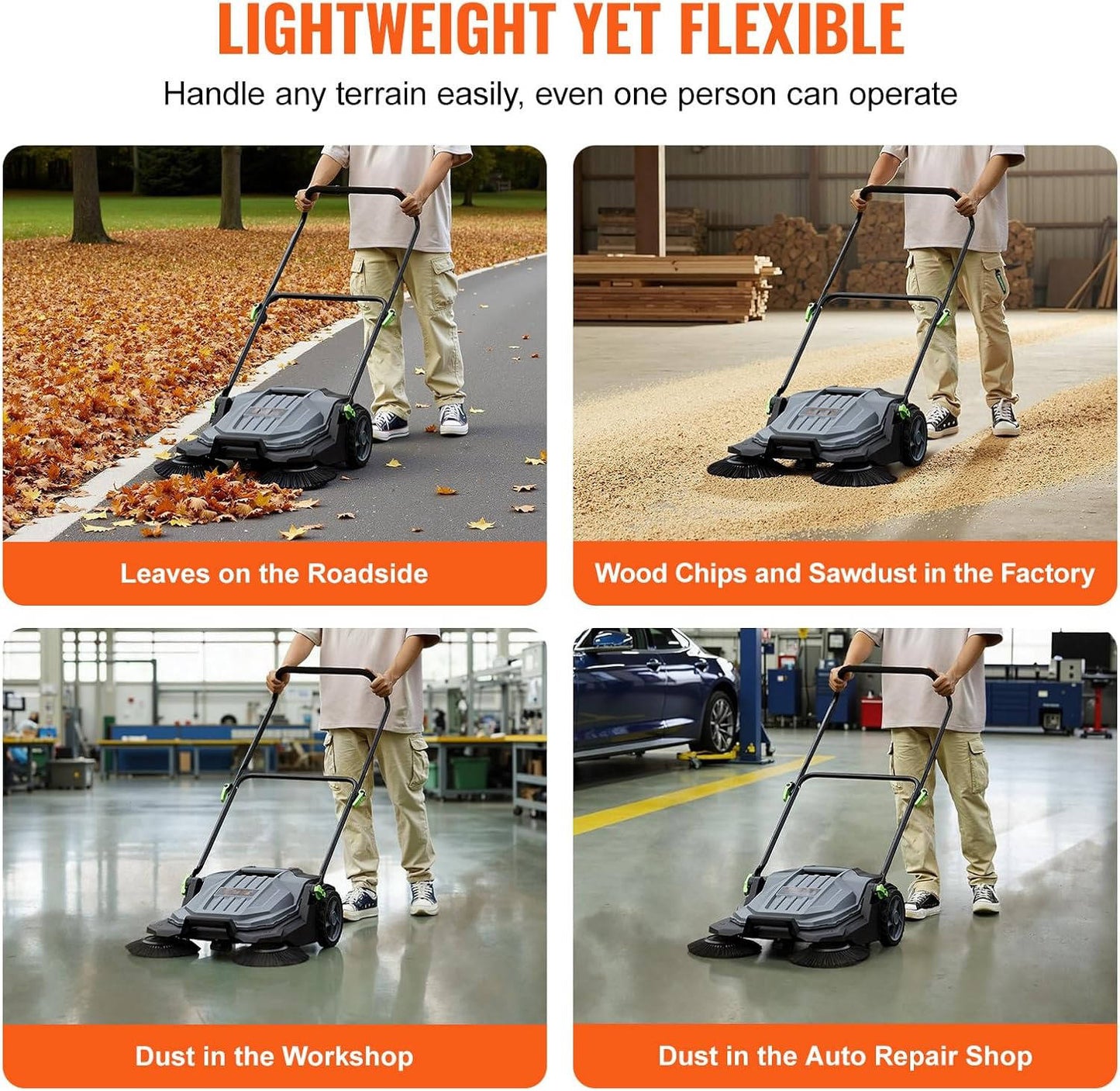 Heavy Duty Manual Push Sweeper for Warehouses