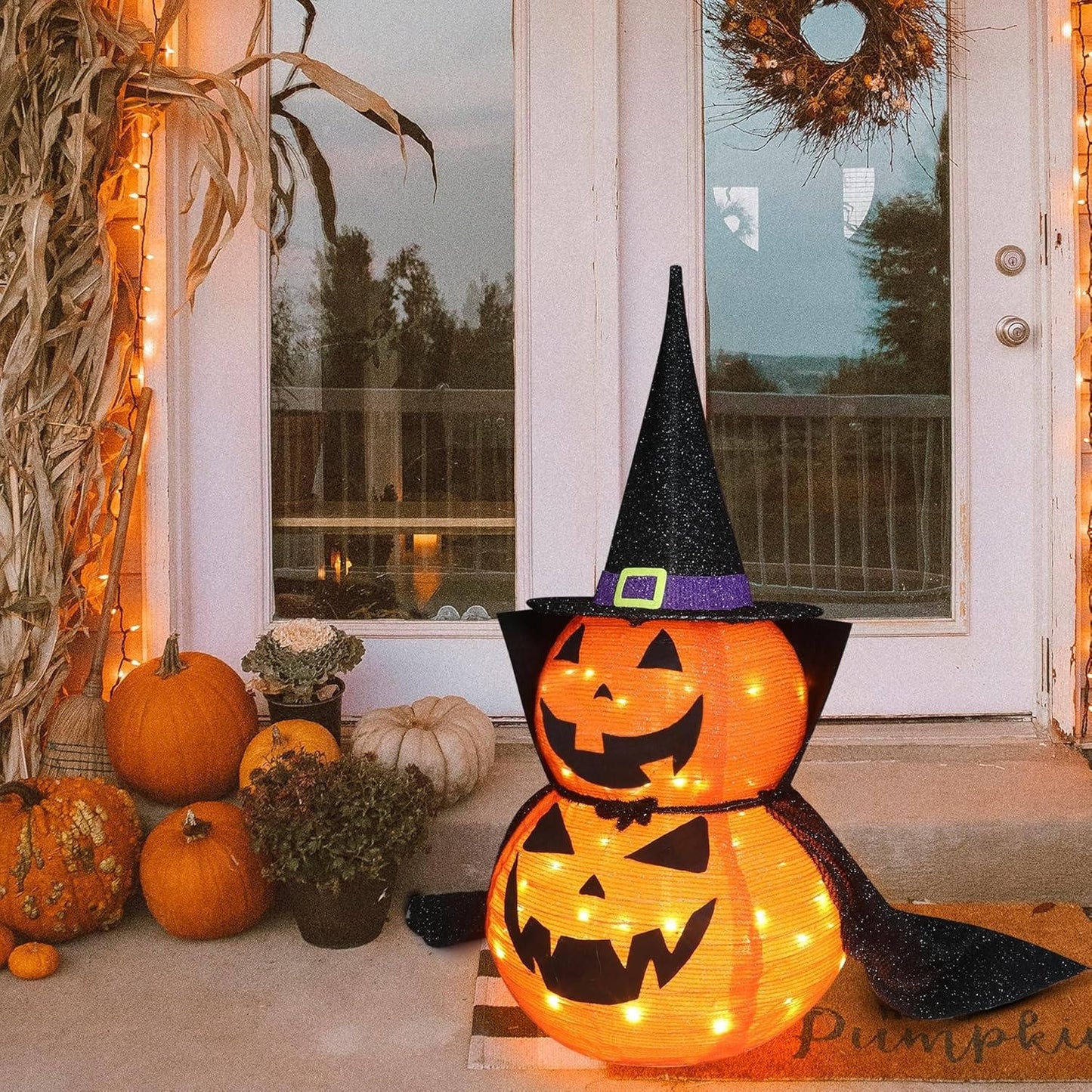 2 Pack 3ft LED Pumpkin Yard Decor Lights
