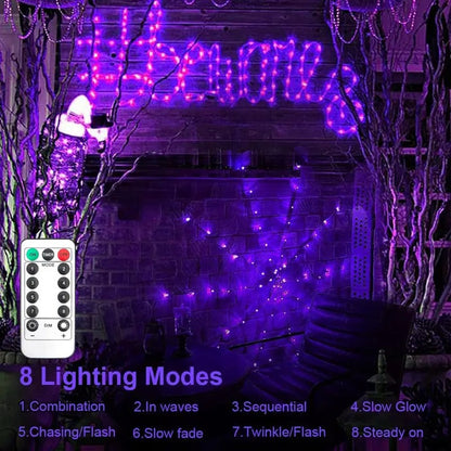 Spooky Outdoor String Webbing Lights