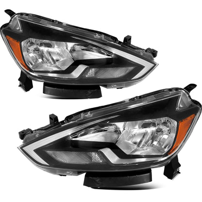 Genuine Nissan Sentra Chrome Headlights Assembly Pair - Halri