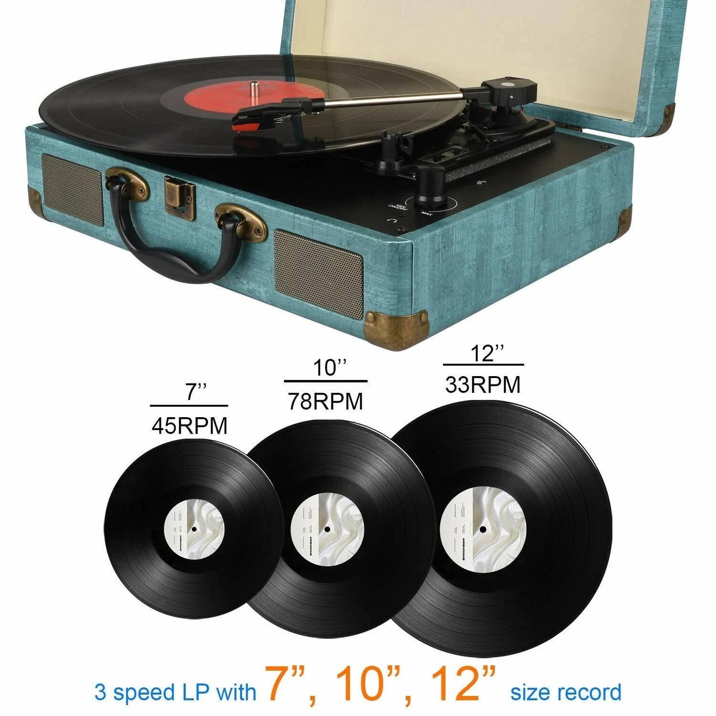 Classic 3 Speed Wireless Vinyl Record Player