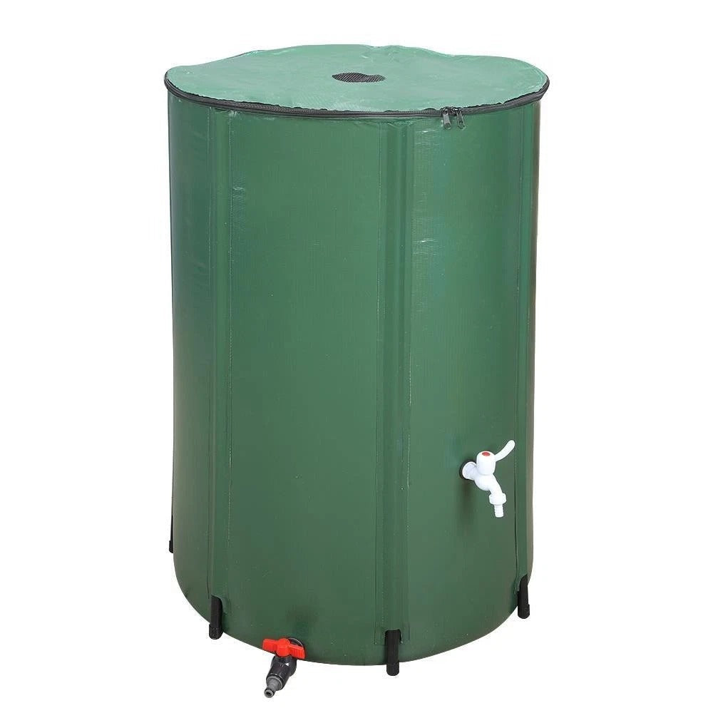 Large Collapsible Rain Water Barrel with Dual Spouts