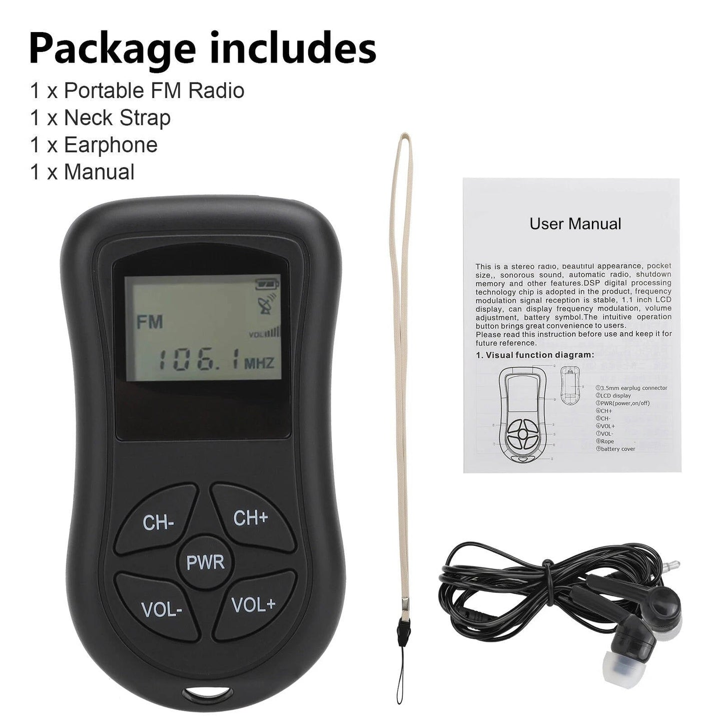Compact Personal Travel AM FM Radio