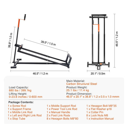 Heavy Duty Lawn Tractor Lift Jack 880 Lbs Capacity