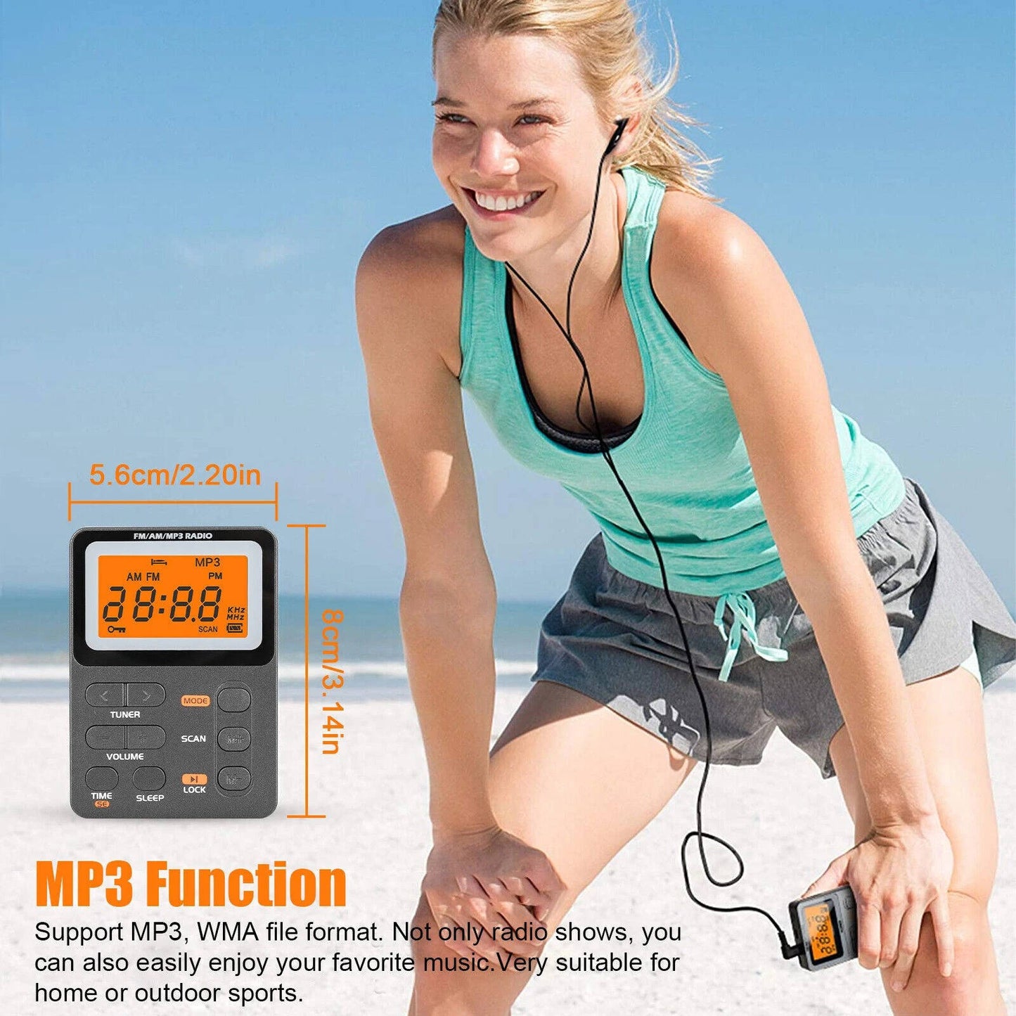 Compact Portable AM FM Radio with Clear Reception