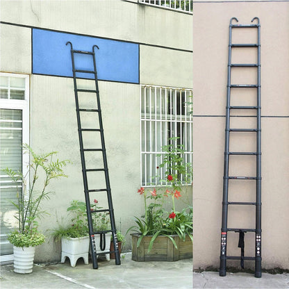 Portable Folding Aluminum Ladder with 2 Hooks
