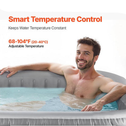 Large Inflatable Outdoor Hot Tub Spa for 6