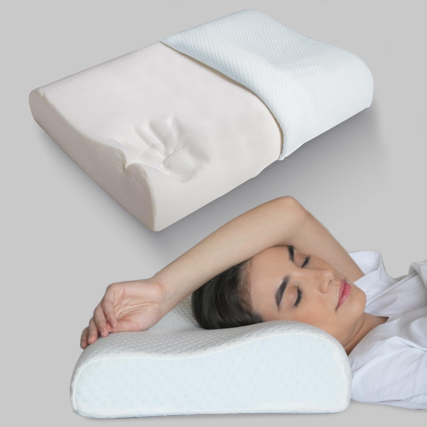 Supportive Rest Pillow Adjustable Loft & Cooling Cover