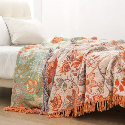 Cozy Floral Throw Blanket - Soft Pastel Colors - Halri