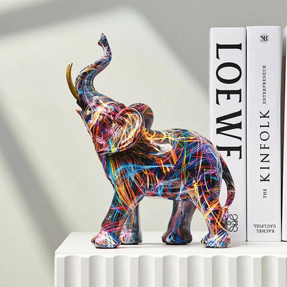 Vibrant Elephant Resin Statue Figurine