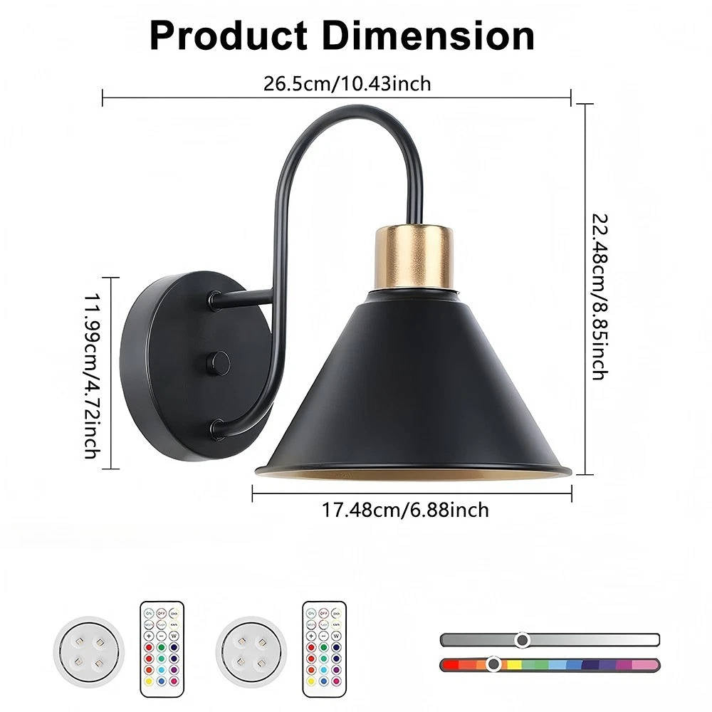 Wireless LED Wall Lights with Remote Control