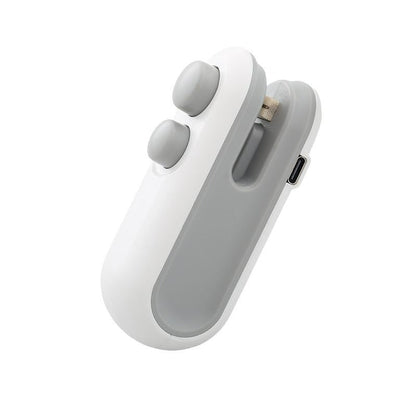 White and gray electronic device on a white background