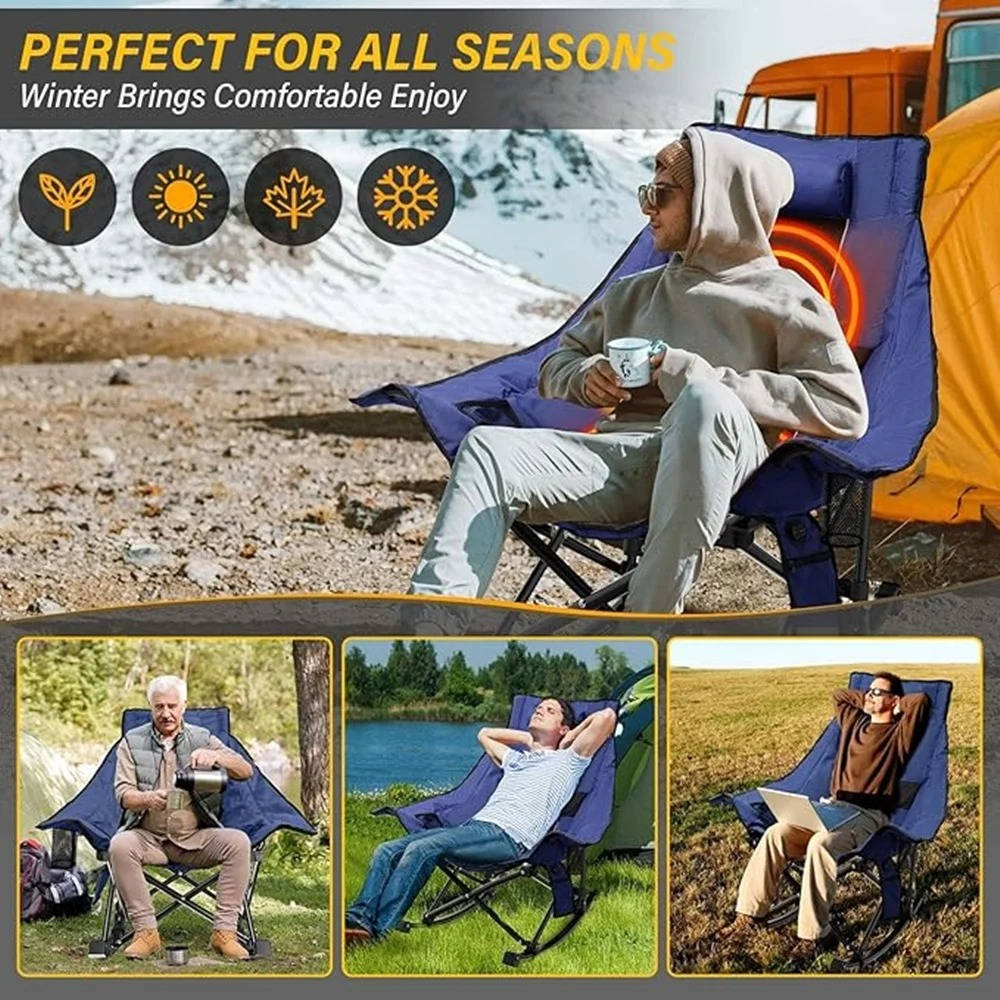 Large Comfortable Outdoor Rocking Camp Chair